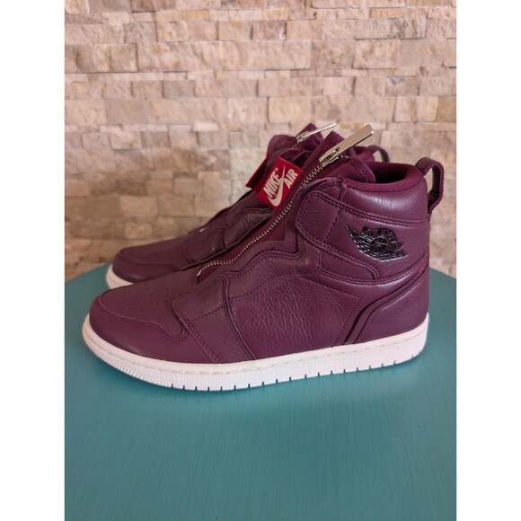 Nike Other - NIB Nike Air Jordan 1 High Zip AT0575-600 W Sz 9 Shoes Bordeaux Purple Sz 7Y